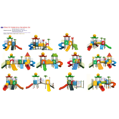 bộ cầu trượt phun nước nhựa composite mô hình nhập 